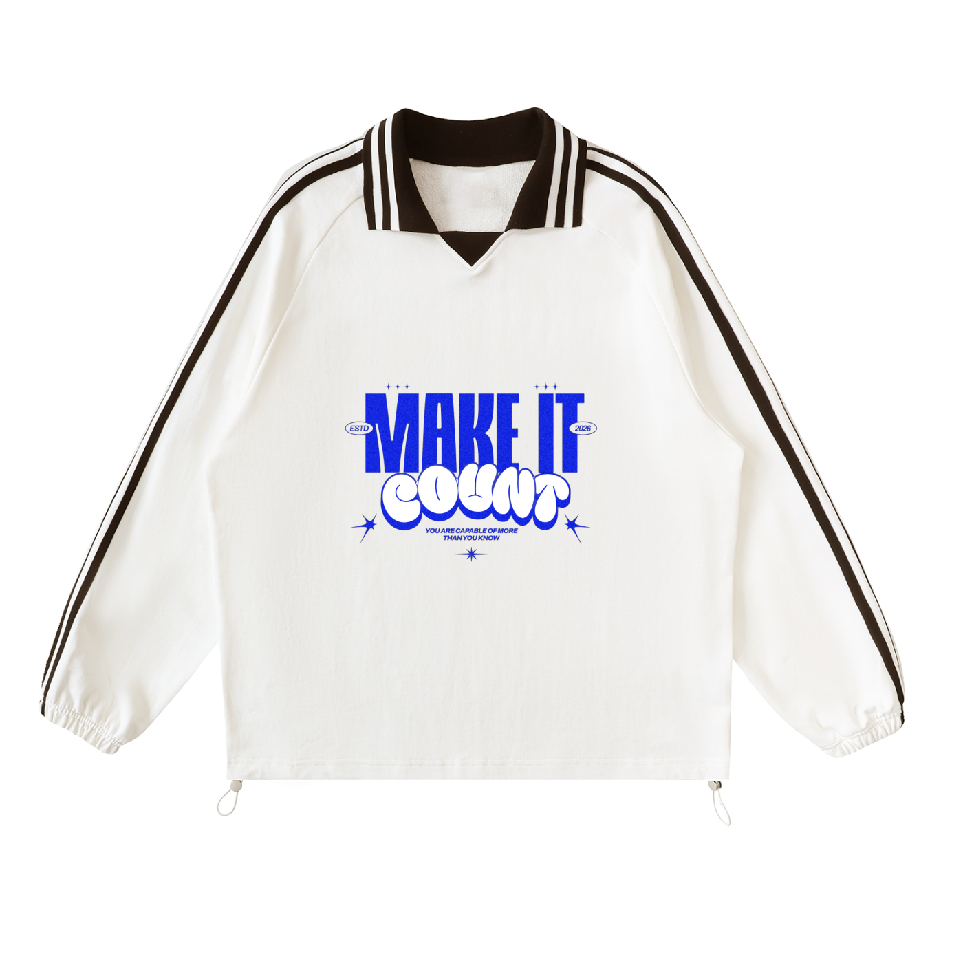 No Limits™ Make It Happen Striped Lapel Collar Sweatshirt