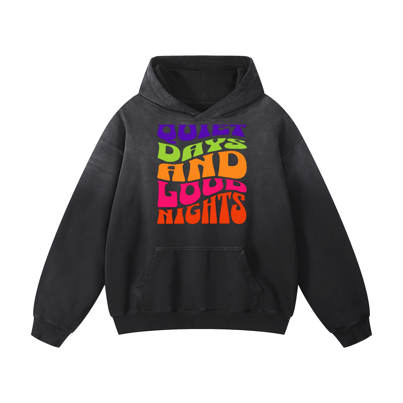No Limits™ Quiet Days And Loud Nights Heavyweight Sunfade Oversized Hoodie