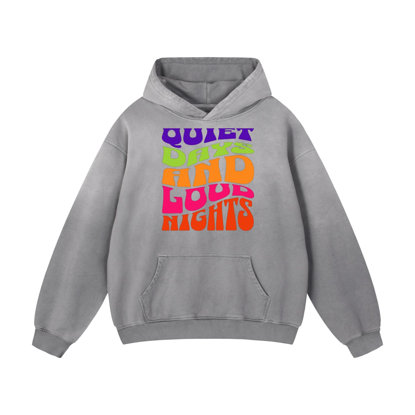 No Limits™ Quiet Days And Loud Nights Heavyweight Sunfade Oversized Hoodie