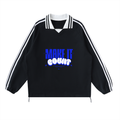 No Limits™ Make It Happen Striped Lapel Collar Sweatshirt