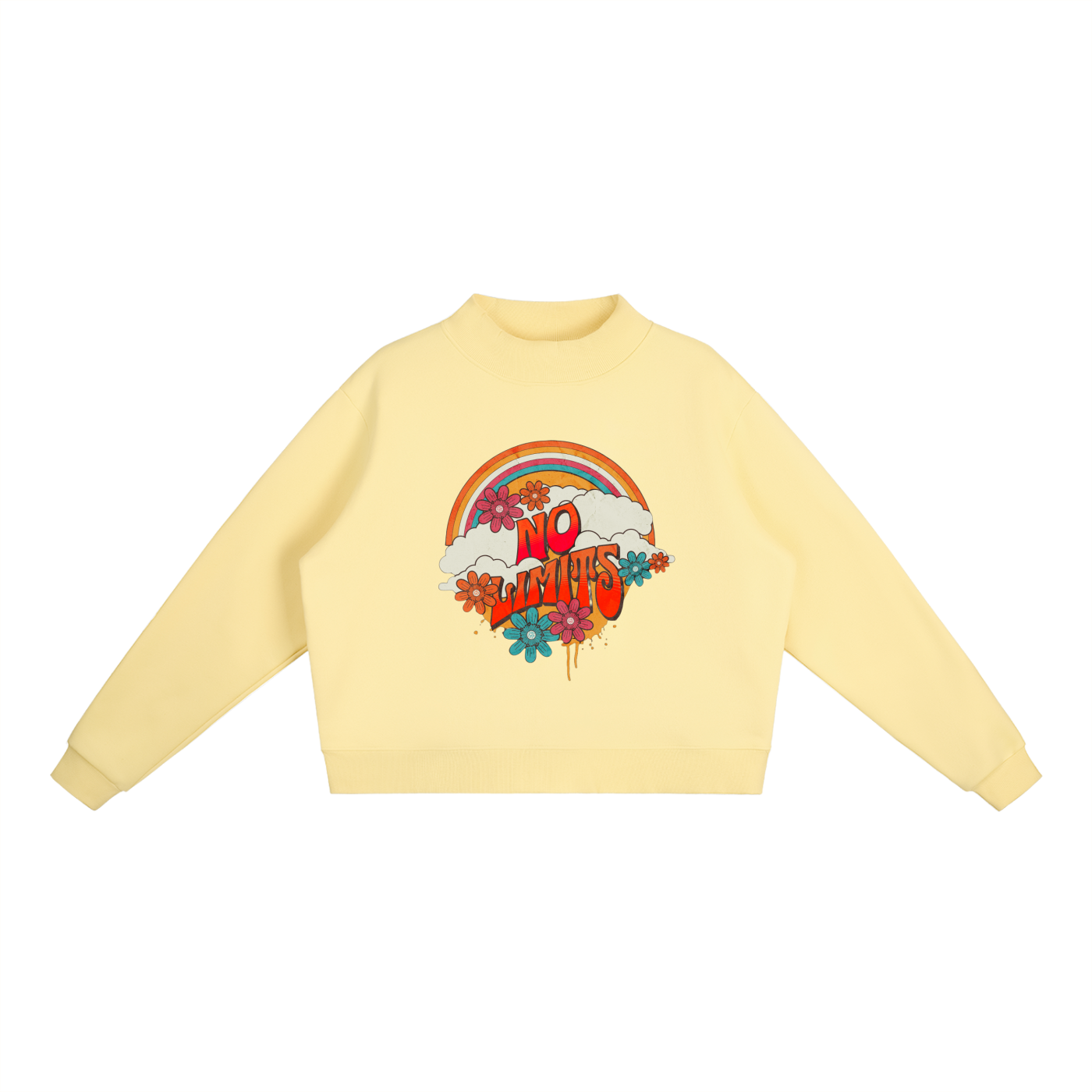 No Limits™ Sunshine Soul Fleece Mock-Neck Crew Sweatshirt