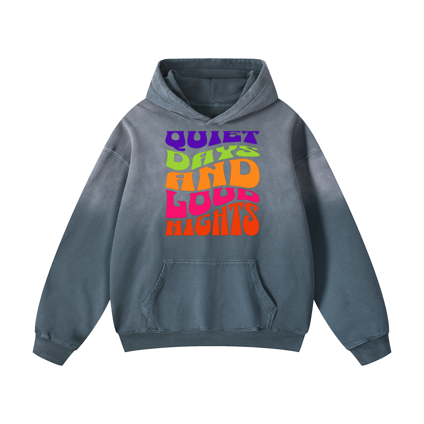 No Limits™ Quiet Days And Loud Nights Heavyweight Sunfade Oversized Hoodie