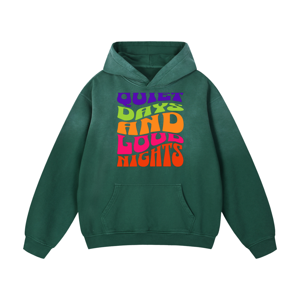 No Limits™ Quiet Days And Loud Nights Heavyweight Sunfade Oversized Hoodie