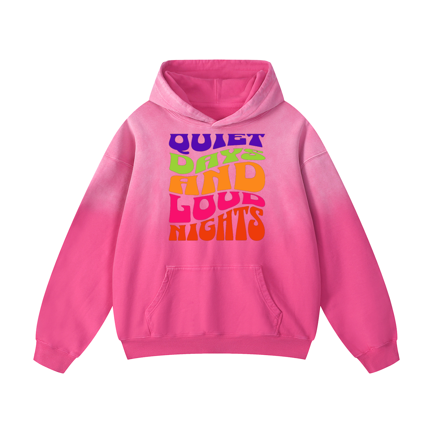 No Limits™ Quiet Days And Loud Nights Heavyweight Sunfade Oversized Hoodie