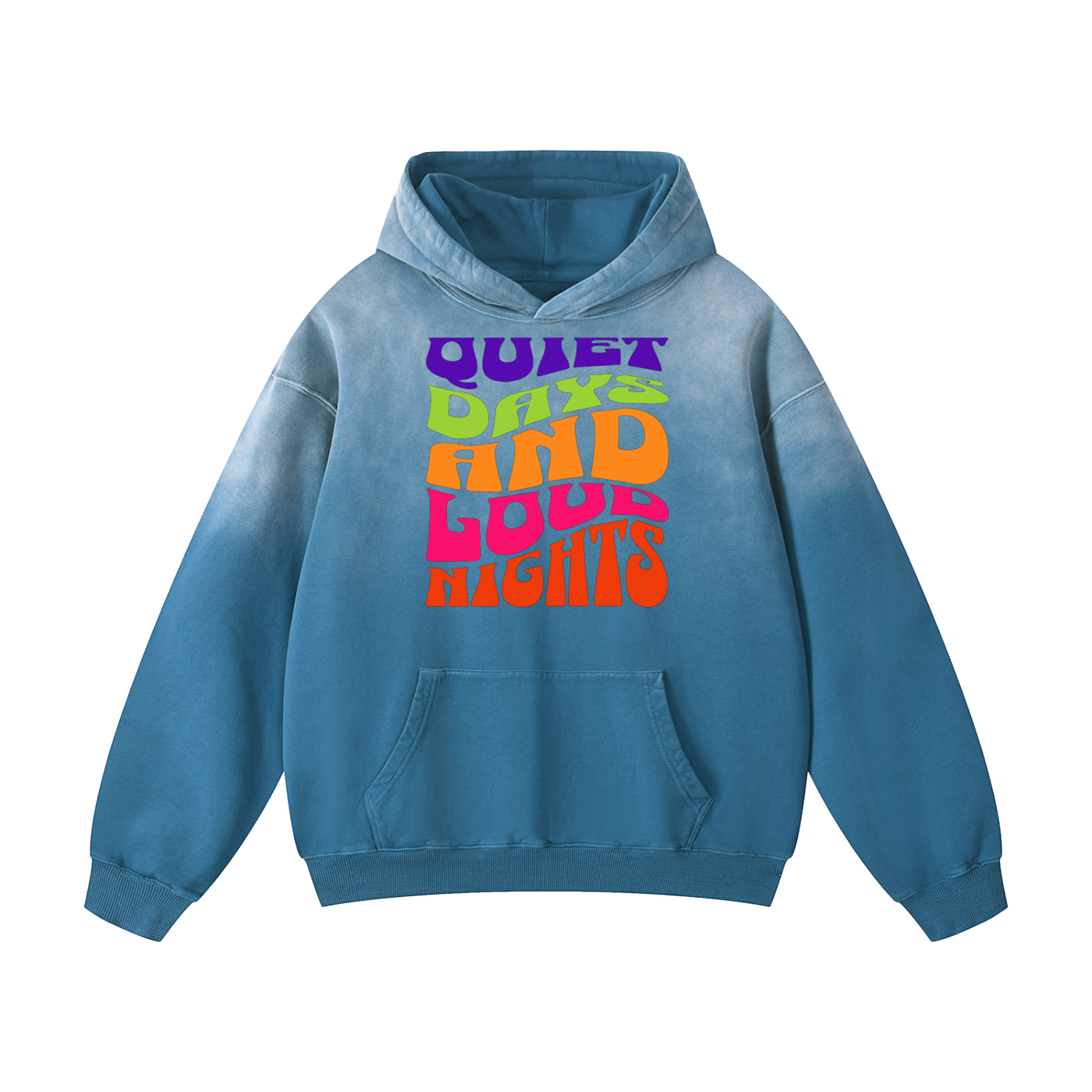 No Limits™ Quiet Days And Loud Nights Heavyweight Sunfade Oversized Hoodie