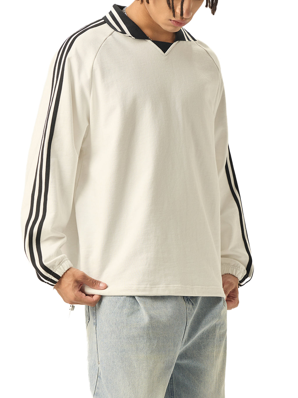 No Limits™ Make It Happen Striped Lapel Collar Sweatshirt